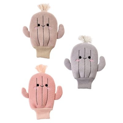 3pcs Scrub Gloves Bathing Mitt Exfoliating Bath Gloves Cactus Puppet Body Scrubber Sponges for Cleaning Facial Scrubber Body Cleaning Brush Face Shampoo Composite Sponge Baby