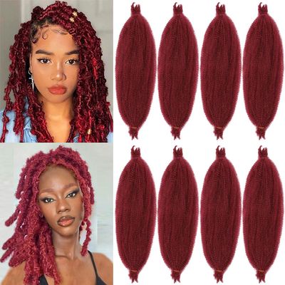 COOKOO Springy Afro Twist Hair 16 Inch 8 packs Pre Fluffed Marley Twist Braiding Hair Spring Twist Hair Afro Twist Hair for Soft Locs Hair Synthetic Hair Extensions for Women(16 Inch,BUG#)