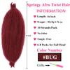 COOKOO Springy Afro Twist Hair 16 Inch 8 packs Pre Fluffed Marley Twist Braiding Hair Spring Twist Hair Afro Twist Hair for Soft Locs Hair Synthetic Hair Extensions for Women(16 Inch,BUG#) view 2