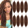 COOKOO Springy Afro Twist Hair 16 Inch 8 packs Pre Fluffed Marley Twist Braiding Hair Spring Twist Hair Kinky Twist Hair for Distressed Faux Locs Hair Synthetic Hair Extensions for Women(16 Inch,30#) view 1