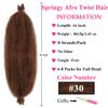 COOKOO Springy Afro Twist Hair 16 Inch 8 packs Pre Fluffed Marley Twist Braiding Hair Spring Twist Hair Kinky Twist Hair for Distressed Faux Locs Hair Synthetic Hair Extensions for Women(16 Inch,30#) view 2