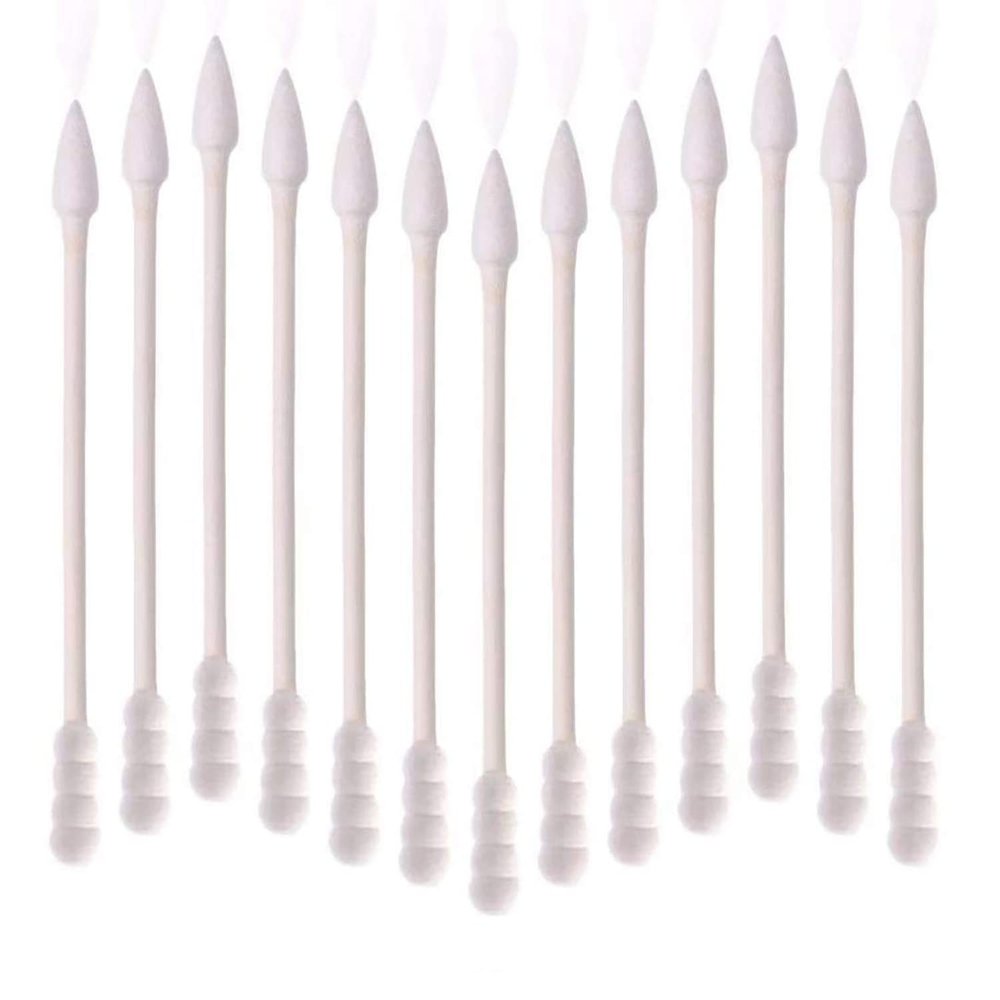 Pointed Cotton Swabs, 800 Pieces Precision Tips Cotton Swabs Spiral Head Cotton Buds with Paper Stick for Makeup Cleaning (4 Packs, 200 Pcs, 1 Pack)