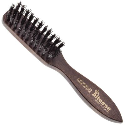 Altesse 320 PM Boar Bristle Beard Brush for Men Beard and Mustache Beard Grooming Kit Dark Beechwood Small Beard Brush Mini with 3 Rows of 100% Firm Boars Hair Beard Brush (5.5") Handmade in France