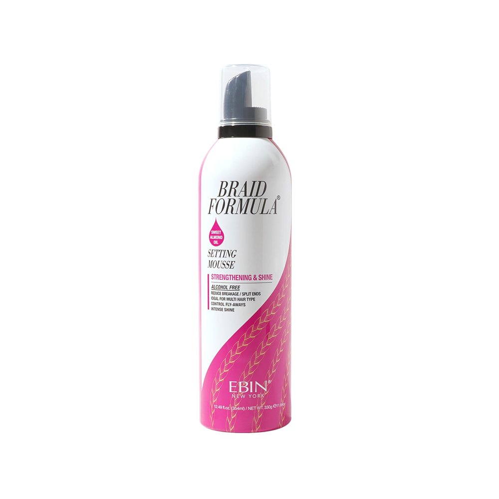 EBIN NEW YORK Braid Formula Setting Mousse (12.49 oz, Sweet Almond Oil)