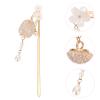 Beaupretty Floral Tassel Hair Forks Elegant Chinese Hairpins for Traditional Styles Lightweight and Smooth for All Hair Types for Updos and Special Occasions view 4