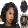16x14cm Left Part Curly Hair Toppers for Women Real Human Hair Large Area Hair Pieces Human Hair Clip On Top Topper Hair Replacement Wiglets off black(10inch) view 1