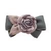 Artificial Rose Flower Cloth Hair Pin Handmade Bowknot Hair Barrettes, Grey view 1