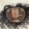 16x14cm Middle Part Curly Hair Toppers with Curly Bangs for Women Real Human Hair Large Area Hair Pieces Human Hair Clip On Top Topper Hair Replacement Wiglets off black view 2
