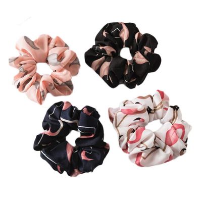 12 Pcs Multicolor Flamingo Hair Scrunchies Elastic Hair Band Ponytail Hair Ties