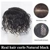 16x14cm Right Part Curly Hair Toppers for Women Real Human Hair Large Area Hair Pieces Human Hair Clip On Top Topper Hair Replacement Wiglets off black(12inch) view 4