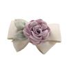 Artificial Rose Flower Cloth Hair Pin Handmade Bowknot Ponytail Barrettes, Beige view 1