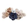 Blue Womens Cloth Artificial Flower Hair Clip Handmade Hair Barrettes view 1
