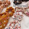 5 Pcs Floral Ribbon Scrunchies Plum Blossom Hair Bow Scarf Scrunchies Polyester Hair Ties view 3