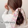 5 Pcs Floral Ribbon Scrunchies Plum Blossom Hair Bow Scarf Scrunchies Polyester Hair Ties view 4