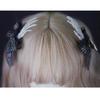 1 Pair Handmade Black Skull Finger Skeleton Hair Clips Halloween Gothic Hair Clips Bow Ribbon Cross Hair Accessories view 2
