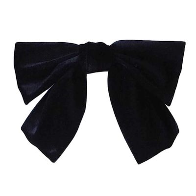 1 Piece Halloween Black Velvet Bowknot Hair Clips Gothic Retro Large Bowknot Ribbon Hair Clips Cosplay Hairpin