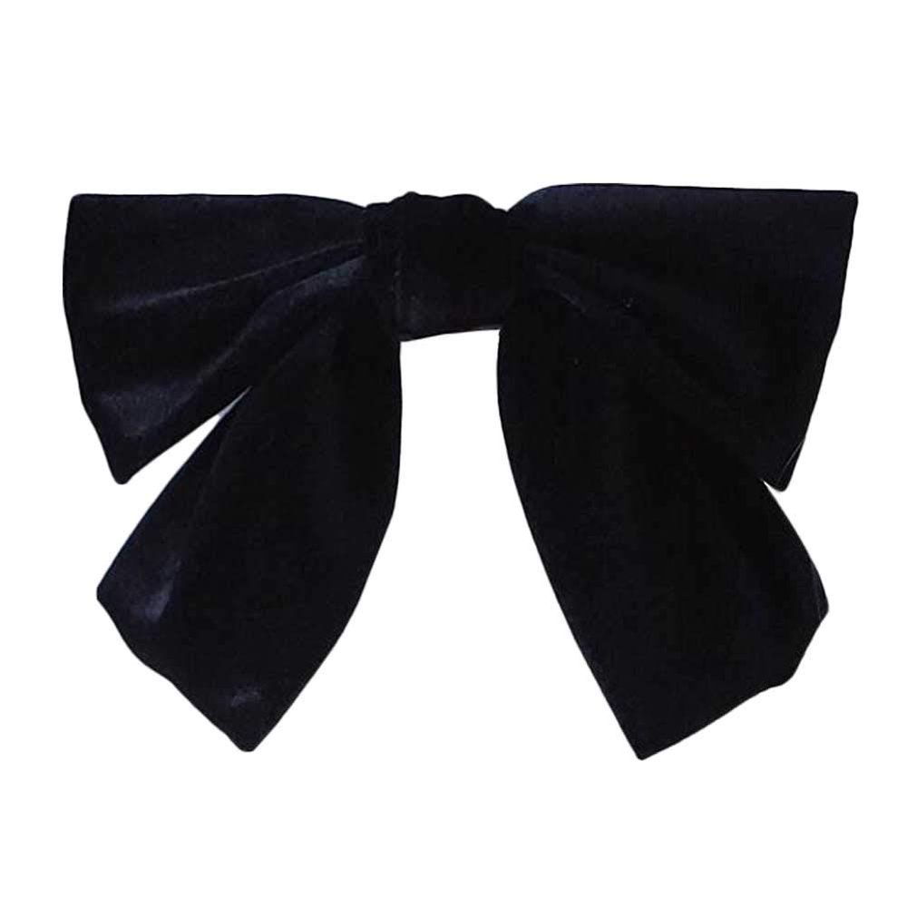 1 Piece Halloween Black Velvet Bowknot Hair Clips Gothic Retro Large Bowknot Ribbon Hair Clips Cosplay Hairpin