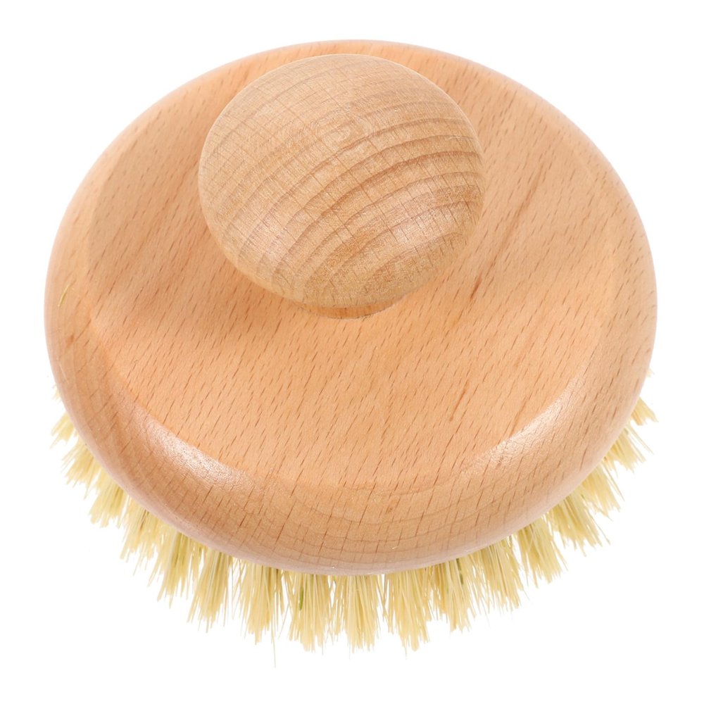 1pc Bath Brush Massager Body Exfoliating Brush Skin exfoliator Brush Round Shower Brush exfoliating Scrub Bath Back Brush Dead Skin Body Brush Handle Body wash Lotus Tree