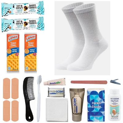 Homeless Care Package Supplies: 18 Piece Care Kit - Bulk Case of 25 Kits