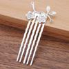 5 Pcs Silver Tone Mini Metal Side Comb Plum Blossom Hanfu Decorative Hairpin Chinese Style Wedding Veil Hair Clip Comb Hair Pin view 2
