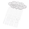5 Pcs Silver Tone Metal Side Comb Chinese Style Wedding Veil Hair Clip Comb Hanfu Decorative Hairpin view 1