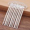 5 Pcs Silver Tone Metal Side Comb Chinese Style Wedding Veil Hair Clip Comb Hanfu Decorative Hairpin view 2