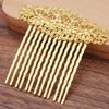 3 Pcs Gold Metal Side Comb Carved Flower Vines Hairpin Topknot Hair Clip DIY Bridal Hair Accessories Hair Pin view 2