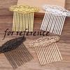 3 Pcs Gold Metal Side Comb Carved Flower Vines Hairpin Topknot Hair Clip DIY Bridal Hair Accessories Hair Pin view 3