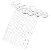 5 Pcs Silver Tone Metal Side Comb Hearts Wedding Veil Hair Clip Comb Hanfu Decorative Hairpi view 1
