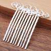 5 Pcs Silver Tone Metal Side Comb Hearts Wedding Veil Hair Clip Comb Hanfu Decorative Hairpi view 2