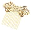 3 Pcs Golden Metal Side Comb Chinese Style Wedding Veil Hair Clip Comb Flower Vine Cirrus Hanfu Decorative Hairpin view 1