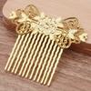 3 Pcs Golden Metal Side Comb Chinese Style Wedding Veil Hair Clip Comb Flower Vine Cirrus Hanfu Decorative Hairpin view 2