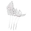 2 Pcs Silver Peacock Metal Side Comb Chinese Style Wedding Veil Hair Clip Comb Hanfu 4 Teeth Hairpin Updo Accessory Hair Pin view 1