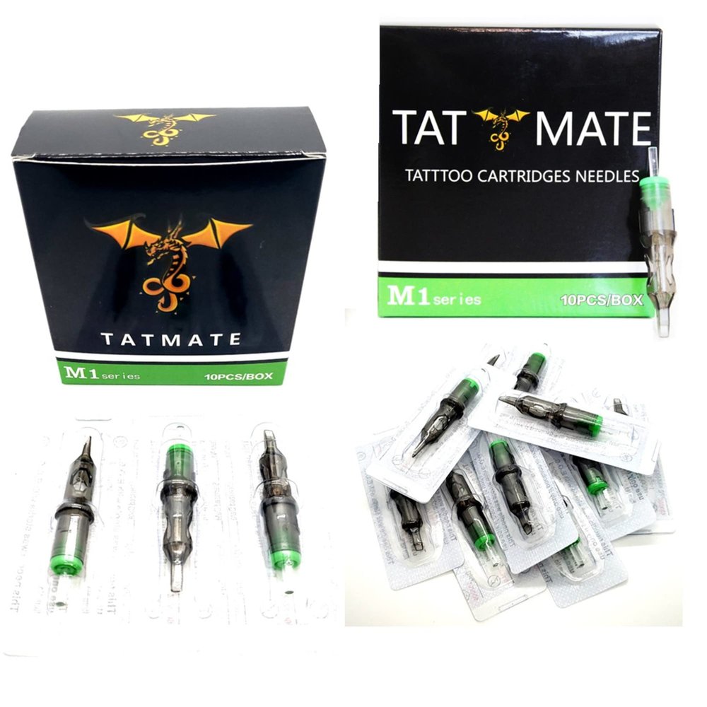 50PCS Tatmate Spark Disposable Tattoo Cartridge Needle Sets Mixed Assorted Sizes RL, RS, RM, M1 (M1/Magnum Set)