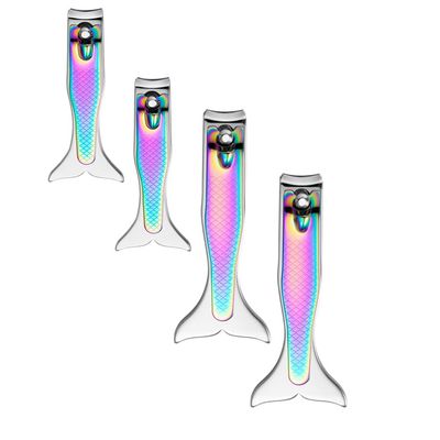 Beaupretty 4pcs Mermaid Nail Clipper File Gradient Design Professional Nail Care Tool for Men and Women for Home and Travel Use