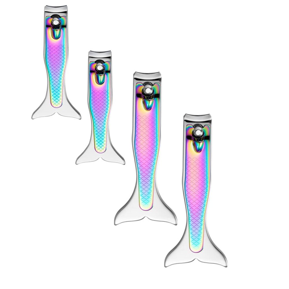 Beaupretty 4pcs Mermaid Nail Clipper File Gradient Design Professional Nail Care Tool for Men and Women for Home and Travel Use