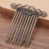 5 Pcs Retro Bronze Metal Side Comb Hearts Wedding Veil Hair Clip Comb Hanfu Decorative Hairpin view 2