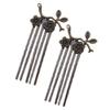 5 Pcs Retro Bronze Mini Metal Side Comb Plum Blossom Hanfu Decorative Hairpin Chinese Style Wedding Veil Hair Clip Comb Hair Pin view 1