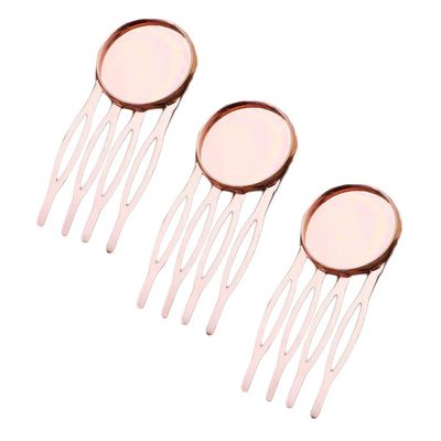 10 Pcs Rose Gold 4 Teeth Side Comb Metal Hairpin DIY Artcraft Project Decorative Comb Hair Pin