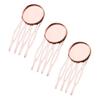 10 Pcs Rose Gold 4 Teeth Side Comb Metal Hairpin DIY Artcraft Project Decorative Comb Hair Pin view 1