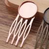 10 Pcs Rose Gold 4 Teeth Side Comb Metal Hairpin DIY Artcraft Project Decorative Comb Hair Pin view 2