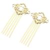 5 Pcs Chinese Style 5 Teeth Hair Combs Pins Golden Metal Side Combs DIY Hairpins Updo Accessory Hair Pin view 1