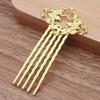 5 Pcs Chinese Style 5 Teeth Hair Combs Pins Golden Metal Side Combs DIY Hairpins Updo Accessory Hair Pin view 2