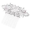 2 Pcs Retro 13 Teeth Hair Side Comb Alloy Metal Bridal Wedding Veil Comb Headpiece Hair Accessory, Silver Hair Pin view 1