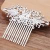 2 Pcs Retro 13 Teeth Hair Side Comb Alloy Metal Bridal Wedding Veil Comb Headpiece Hair Accessory, Silver Hair Pin view 2