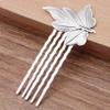 5 Pcs Mini Metal Side Comb Silver Tone Leaves Decorative Hairpin Wedding Veil Hair Clip Comb Hair Pin view 2
