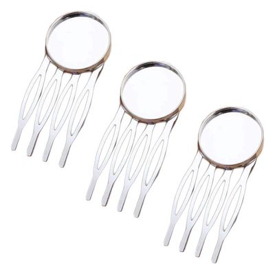 10 Pcs Silver Tone 4 Teeth Side Comb Metal Hairpin DIY Artcraft Project Decorative Comb Hair Pin