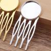 10 Pcs Silver Tone 4 Teeth Side Comb Metal Hairpin DIY Artcraft Project Decorative Comb Hair Pin view 2