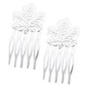 10 Pcs Silver Tone Mini Metal Side Comb Maple Leaf Decorative Hairpin Wedding Veil Hair Clip Comb Hair Pin view 1