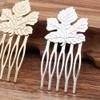 10 Pcs Silver Tone Mini Metal Side Comb Maple Leaf Decorative Hairpin Wedding Veil Hair Clip Comb Hair Pin view 2
